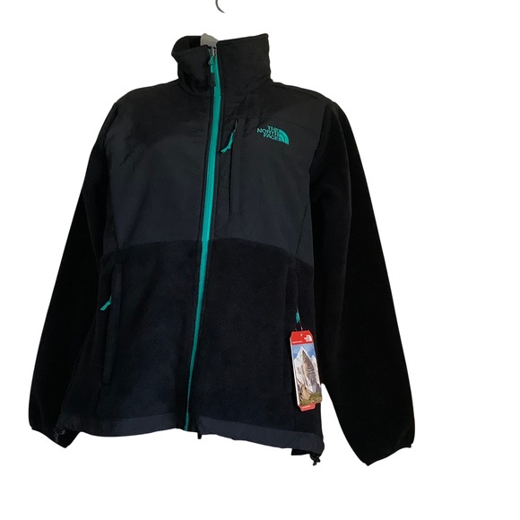 NWT The North Face Women's Denali Fleece Jacket Black Turquoise Zip Size Medium - Picture 15 of 16